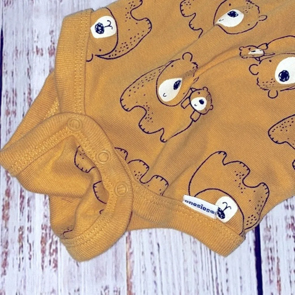 Gerber organic teddy bear print onesie 3-6 months - Picture 3 of 4